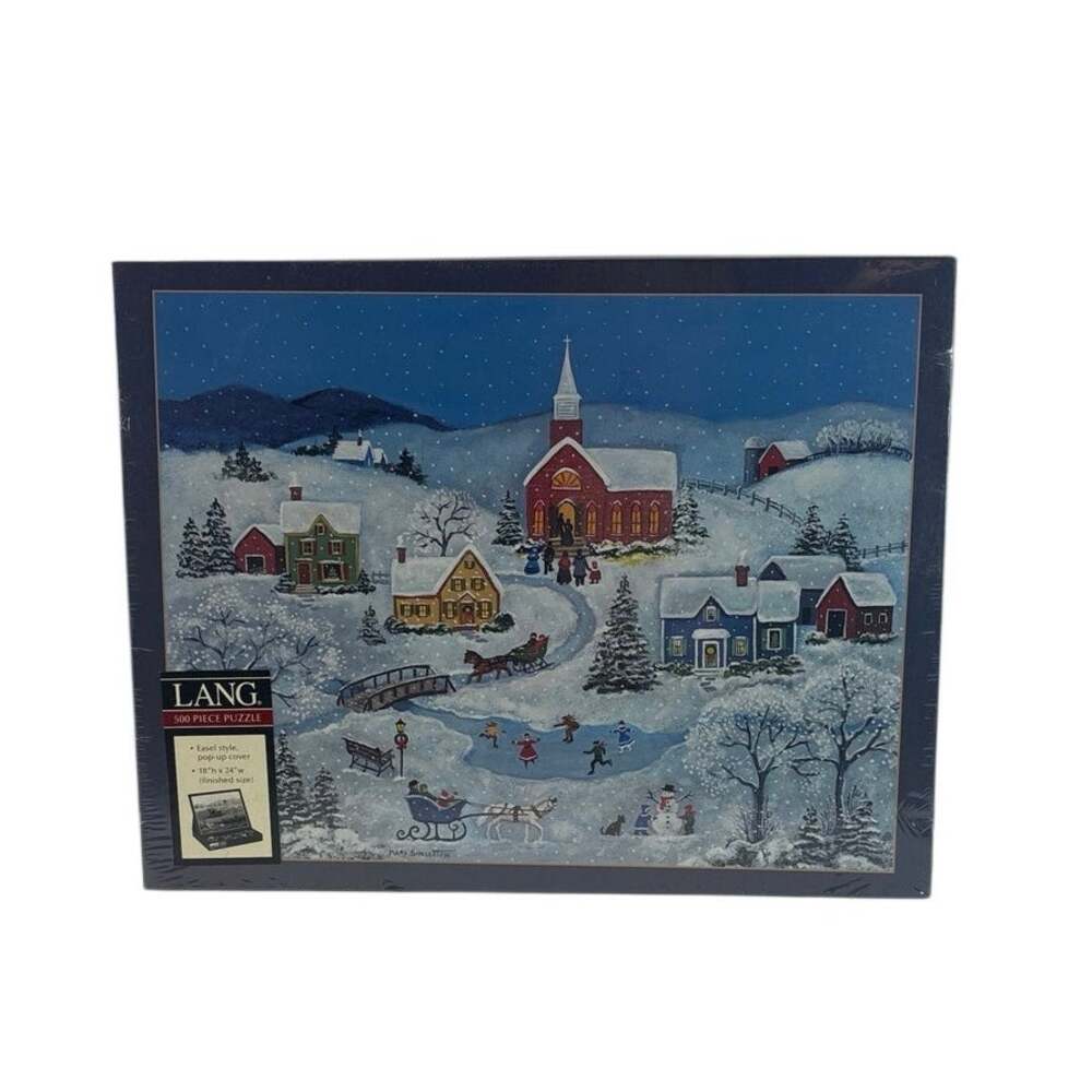 LANG Snowy Evening Jigsaw Puzzle 500 Pc Mary Singleton Christmas Winter Sealed